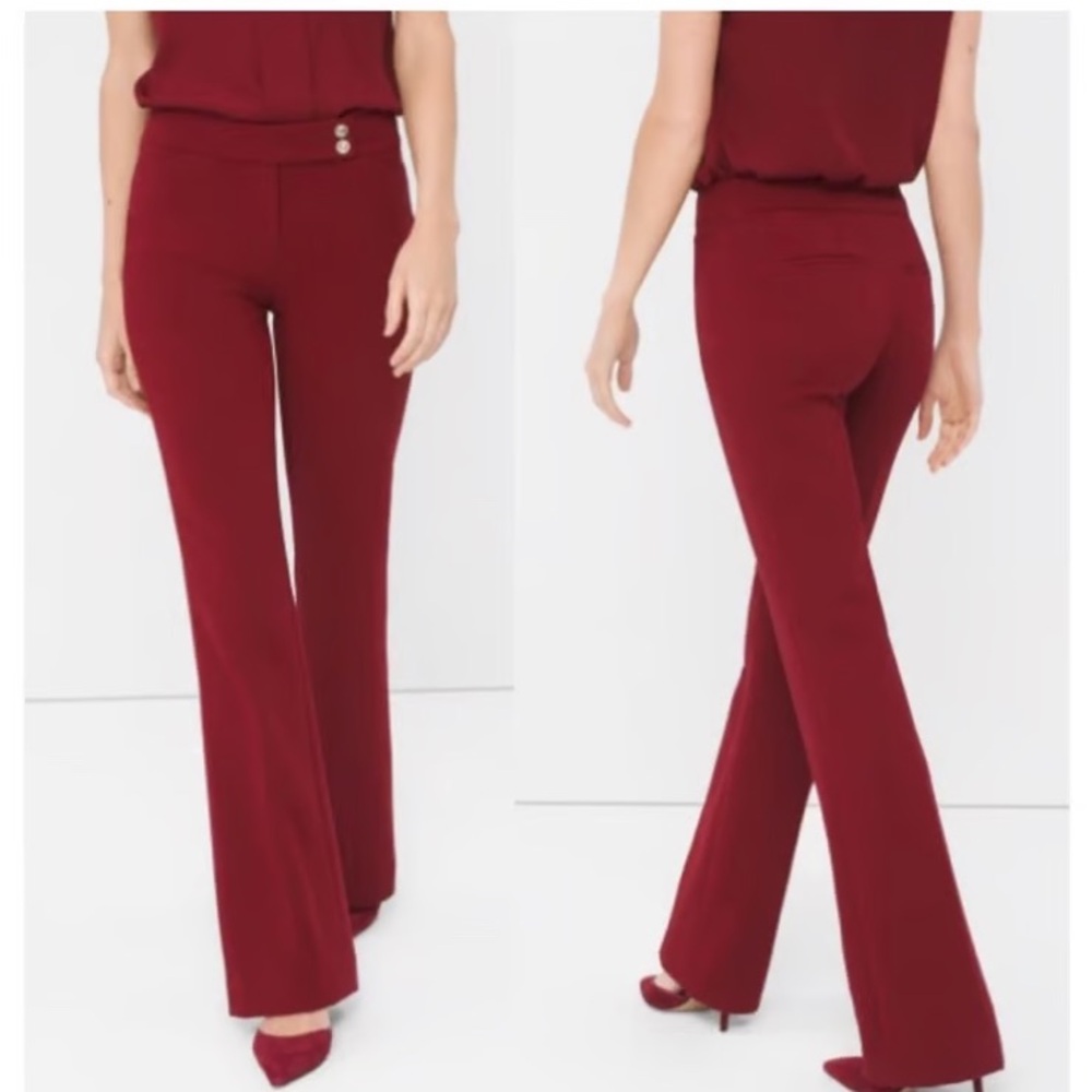 WHBM‎ The Slim Flare Pants in Crimson Red